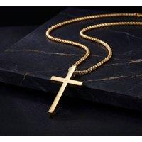 Harfi Men's 18ct Gold Plated Crucifix Cross Pendant Chain for Men | Size: 20 inches