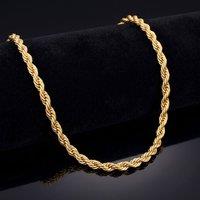 Harfi Men's 18ct Gold Plated Rope Chain Necklace For Men | Size: 24 inches