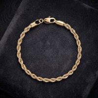 Harfi Men's 18ct Gold Plated Rope Chain Bracelet for Men | Size: 8 inches