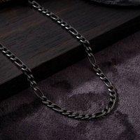Harfi Men's Black Figaro Chain Necklace For Men | Size: 24 inches