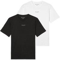 Marc O Polo Men's T-shirt Pack of 2 - Medium-Logo in True Black | Size: Medium