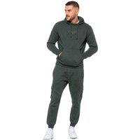 Enzo Men's Pullover Hoodie Tracksuit Set in Dark Green | Size: Large