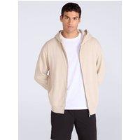 Animal Men's 'Icon' Warm Comfortable Adjustable Hood Casual Logo Zip Through Hoodie in Beige | Size: 2XL