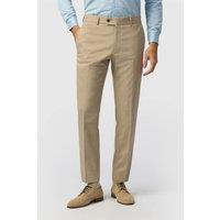 Antique Rogue Men's Flat Fronted Slim Fit Suit Trousers in Stone | Size: 28R