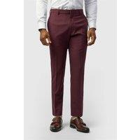 Limehaus Men's Flat Fronted Slim Fit Suit Trousers in Wine | Size: 36S