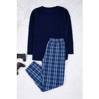 WOVCOR 2 Piece Men's Regular Fit Argyle Polar Fleece Pyjama Set | Size: Large