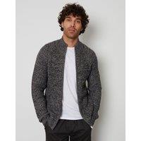 threadbare Men's Full-Zip Cardigan in Grey | Size: XL