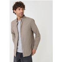 threadbare Men's Regular Fit Cotton Oxford Shirt in Beige | Size: Medium