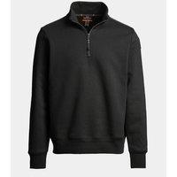 Parajumpers Men's Long Sleeve Half Zip Collared Logo Detail Sweatshirt in Black | Size: Large
