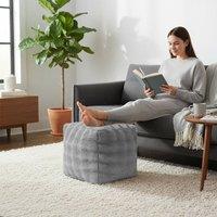Sweet Dreams Alpine Bubble Faux Fur Bean Bag in Silver | Size: 43 cm x 43 cm