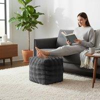 Sweet Dreams Alpine Bubble Faux Fur Bean Bag in Charcoal | Size: 43 cm x 43 cm