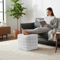 Sweet Dreams Alpine Bubble Faux Fur Bean Bag in White | Size: 43 cm x 43 cm