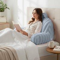 Velosso Jumbo Cord Faux Fur Cuddle Pillow Back & Lumbar Pil in Silver