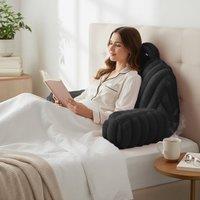 Velosso Jumbo Cord Faux Fur Cuddle Pillow Back & Lumbar Pil in Black