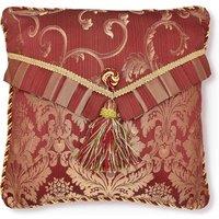 Intimates Raajh Cuf Bow Filled Cushion with Rich Luxury Jacquard in Burgundy | Size: 43 cm x 43 cm