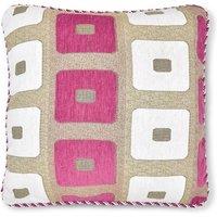 Intimates Glitter Square Filled Cushion with Shimmering Design in Pink | Size: 43 cm x 43 cm