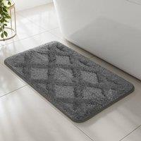 Velosso Knox Bath/ Pedestal Mat Cashmere Feel Bathmats in Charcoal | Size: Small