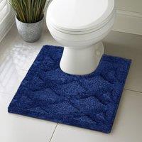 Velosso Knox Bath/ Pedestal Mat Cashmere Feel Bathmats in Navy | Size: Large