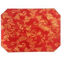 Kitchen Trends Heather Glitter Placemats, Napkins & Runners in Red