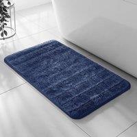 Velosso Lexington Bath/ Pedestal Mat Cashmere Feel Bathmats in Navy | Size: Large