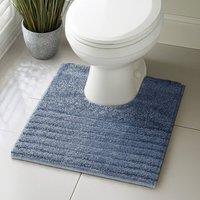 Velosso Linear Bath/ Pedestal Mat Cashmere Feel Bathmats in Blue | Size: Small