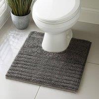 Velosso Linear Bath/ Pedestal Mat Cashmere Feel Bathmats in Charcoal | Size: Small