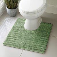 Velosso Linear Bath/ Pedestal Mat Cashmere Feel Bathmats in Green | Size: Large