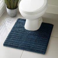 Velosso Linear Bath/ Pedestal Mat Cashmere Feel Bathmats in Indigo | Size: Small