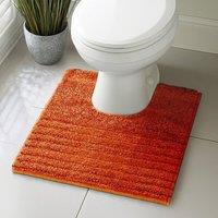 Velosso Linear Bath/ Pedestal Mat Cashmere Feel Bathmats in Orange | Size: Small