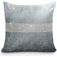 Intimates Ombre Crushed Velvet Filled Cushion with Ombre Effect in Grey | Size: 43 cm x 43 cm