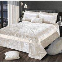 Intimates Starburst Crushed Velvet Diamante Bedspread in Cream