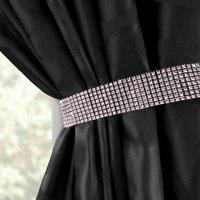Intimates Diamante Curtain Tie Back Pair Tiebacks in Pink | Size: 60 cm