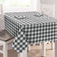 Kitchen Trends Seersucker Gingham Check 100% Cotton Tablecloth in Grey | Size: 50 cm x 50 cm
