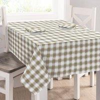 Kitchen Trends Seersucker Gingham Check 100% Cotton Tablecloth in Natural