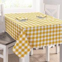 Kitchen Trends Seersucker Gingham Check 100% Cotton Tablecloth in Yellow | Size: 70 cm