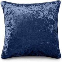 Intimates Plain Crushed Velvet Filled Cushion with Luxury Crushed Velv in Navy | Size: 43 cm x 43 cm