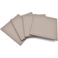Kitchen Trends Pack of 4 Faux Leather Coasters Placemats, Napkins & Runne in Taupe