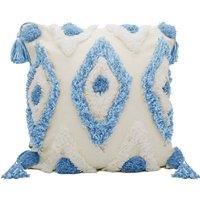 Intimates Oslo Tufted Filled Cushion with Tufted Design in Blue | Size: 43 cm x 43 cm