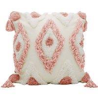 Intimates Oslo Tufted Filled Cushion with Tufted Design in Pink | Size: 43 cm x 43 cm