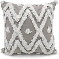 Intimates Bergen Tufted Filled Cushion with Tufted Design in Grey | Size: 43 cm x 43 cm
