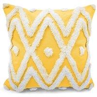 Intimates Bergen Tufted Filled Cushion with Tufted Design in Yellow | Size: 43 cm x 43 cm