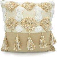 Intimates Alta Tufted Filled Cushion with Tufted Design in Beige | Size: 43 cm x 43 cm