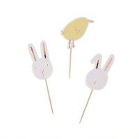 Club Green Bunny & Chick Cake Picks - Pack of 6