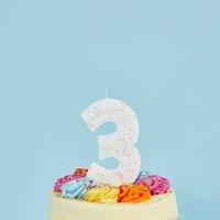 Club Green Giant Sprinkle Number '3' Celebration Candle