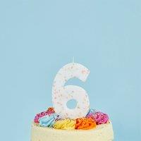 Club Green Giant Sprinkle Number '6' Celebration Candle