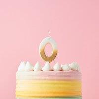 Club Green Gold Ombre Number '0' Celebration Candle