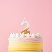 Club Green Gold Ombre Number '2' Celebration Candle