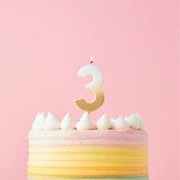Club Green Gold Ombre Number '3' Celebration Candle