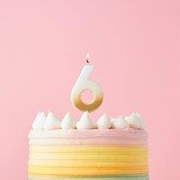 Club Green Gold Ombre Number '6' Celebration Candle