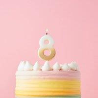Club Green Gold Ombre Number '8' Celebration Candle